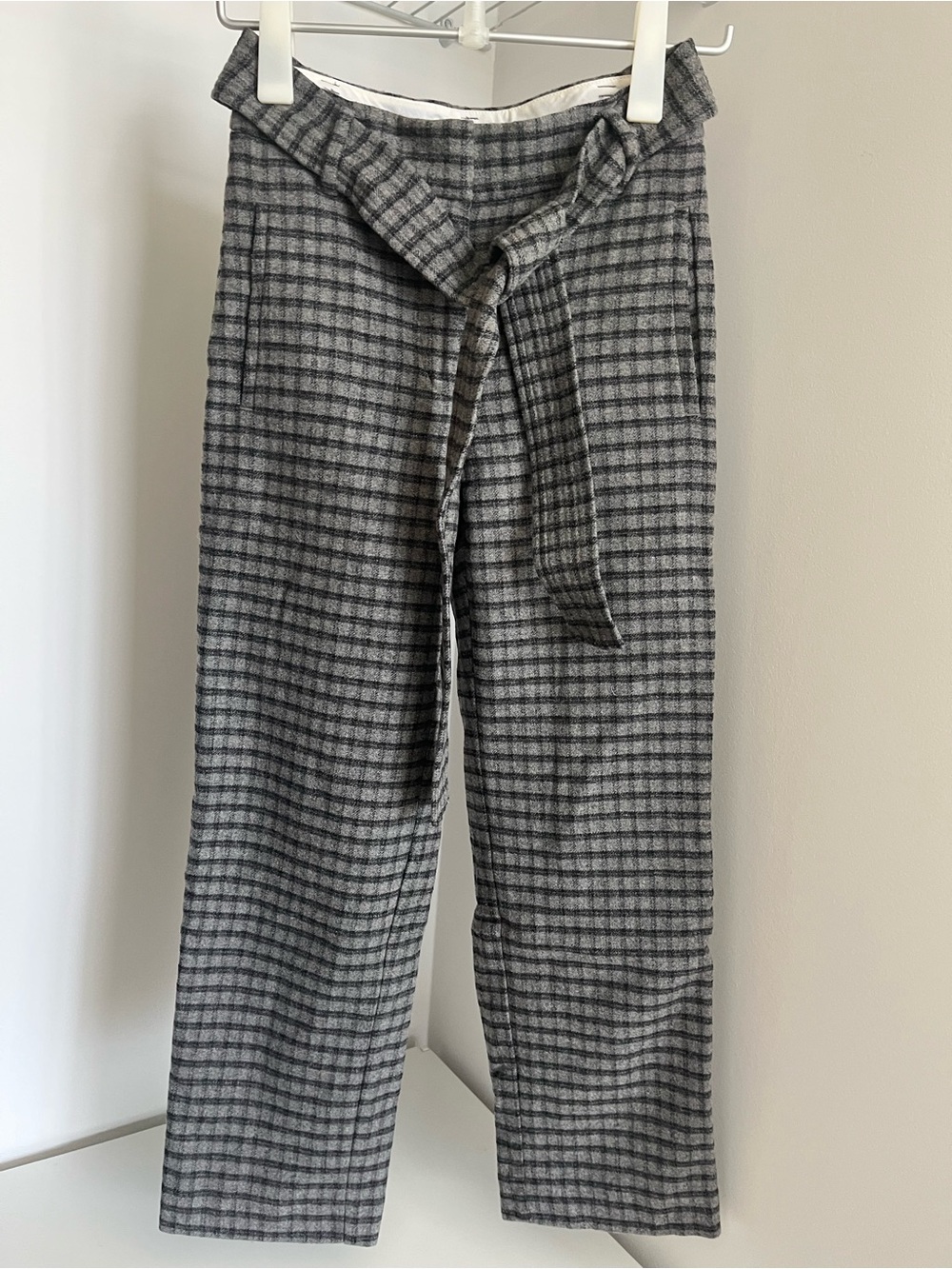 Wilfred Gray Plaid Wool Blend Skirt